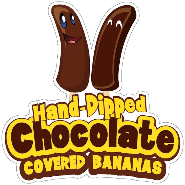 Signmission Chocolate Covered Bananas Decal Concession Stand Food Truck Sticker, D-8 Chocolate Covered Bananas D-DC-8 Chocolate Covered Bananas19 - main